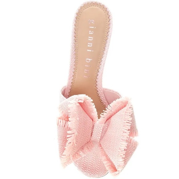 Gianni Bini Wendell Raffia Bow Dress Sandals in Candy Pink - Picture 2 of 7
